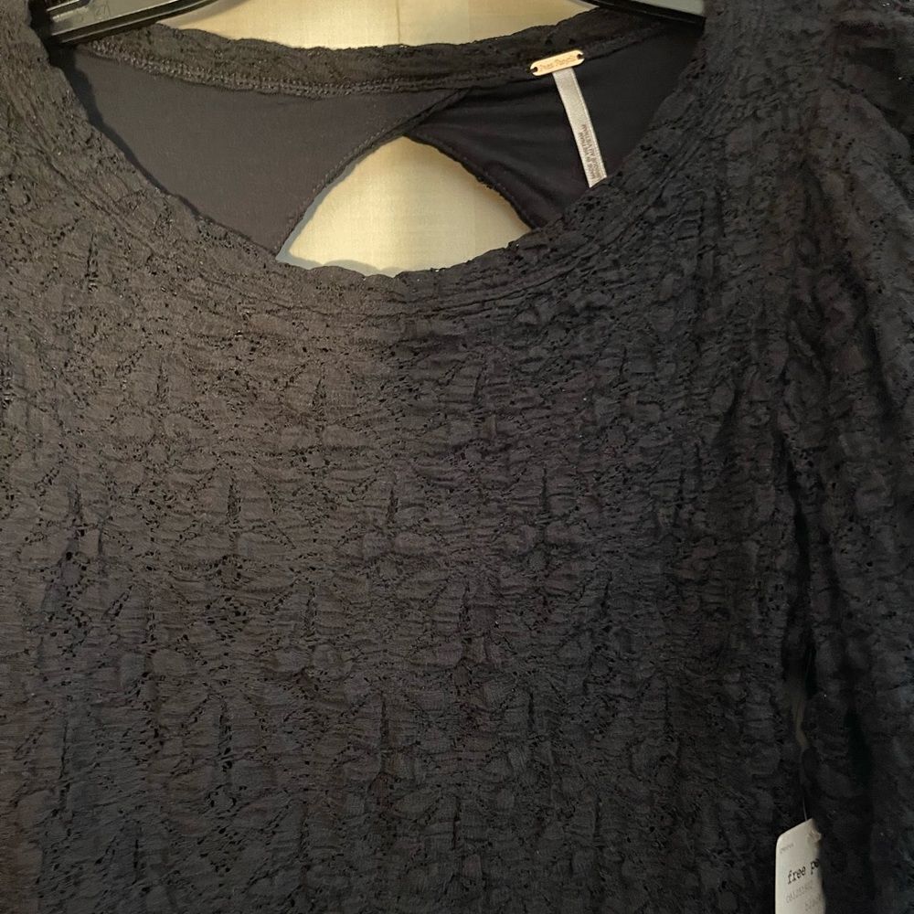 NWT Free People Tea time long puff sleeve top, size XS boho whimsigoth lace‎ - Picture 9 of 15